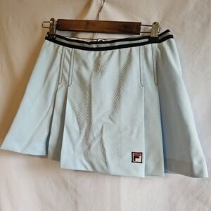 Fila Sky Blue Pleated Skirt with Logo Vintage Small